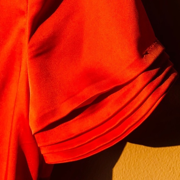 Orange Front Bow Festive Blouse - Picture 10 of 11